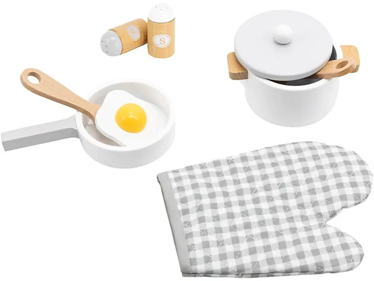 Billede 1 - VIGA Grydesæt i Træ - 6 dele til kreativ leg