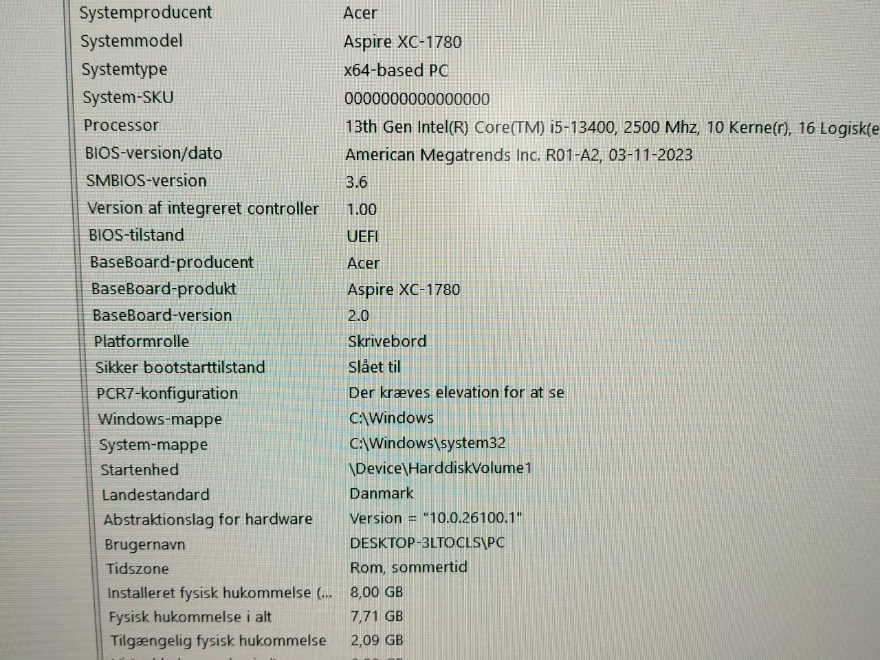 Billede 3 - Acer Aspire XC-1780