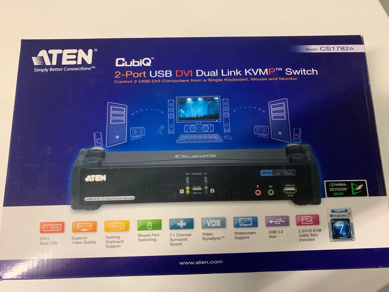 Billede 1 - Aten CubiQ CS1782A, 2-port USB DVI Dual Link KVM s