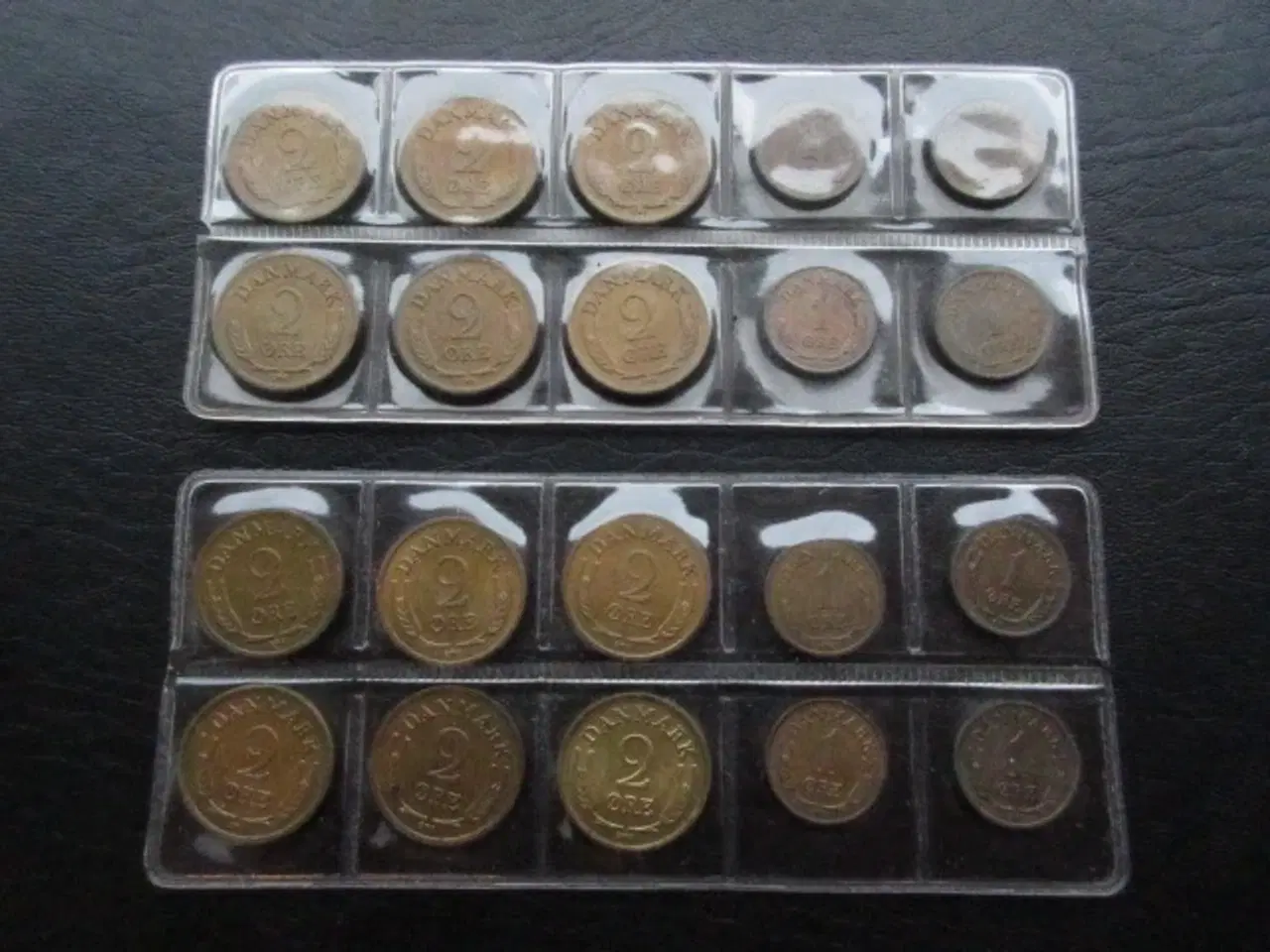 Billede 2 - Hækkerupsæt 1 og 2 øre bronze 1960-1966 unc
