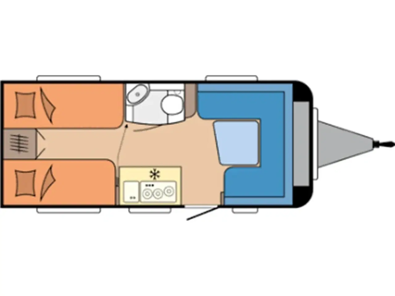 Billede 15 - 2026 - Hobby De Luxe 460 LU   Lækker enkelsengsvogn og rundsidegruppe fra Hinshøj Caravan