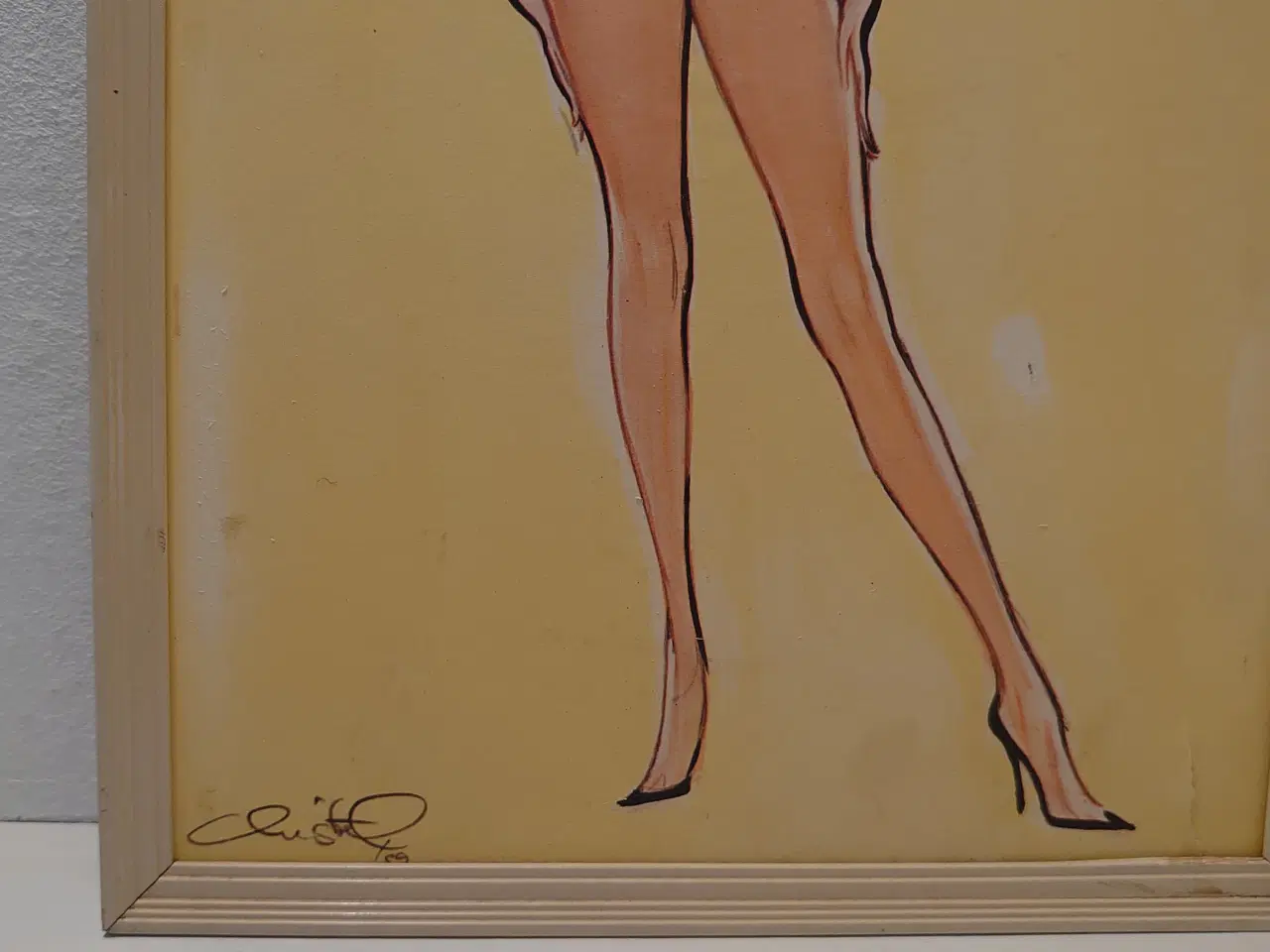 Billede 2 - Christel tegning indrammet. (26,5 x 39)cm. 1959