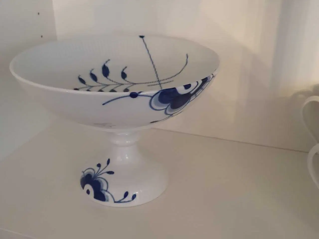 Billede 3 - Blå Mega Riflet opsats/frugtskål.