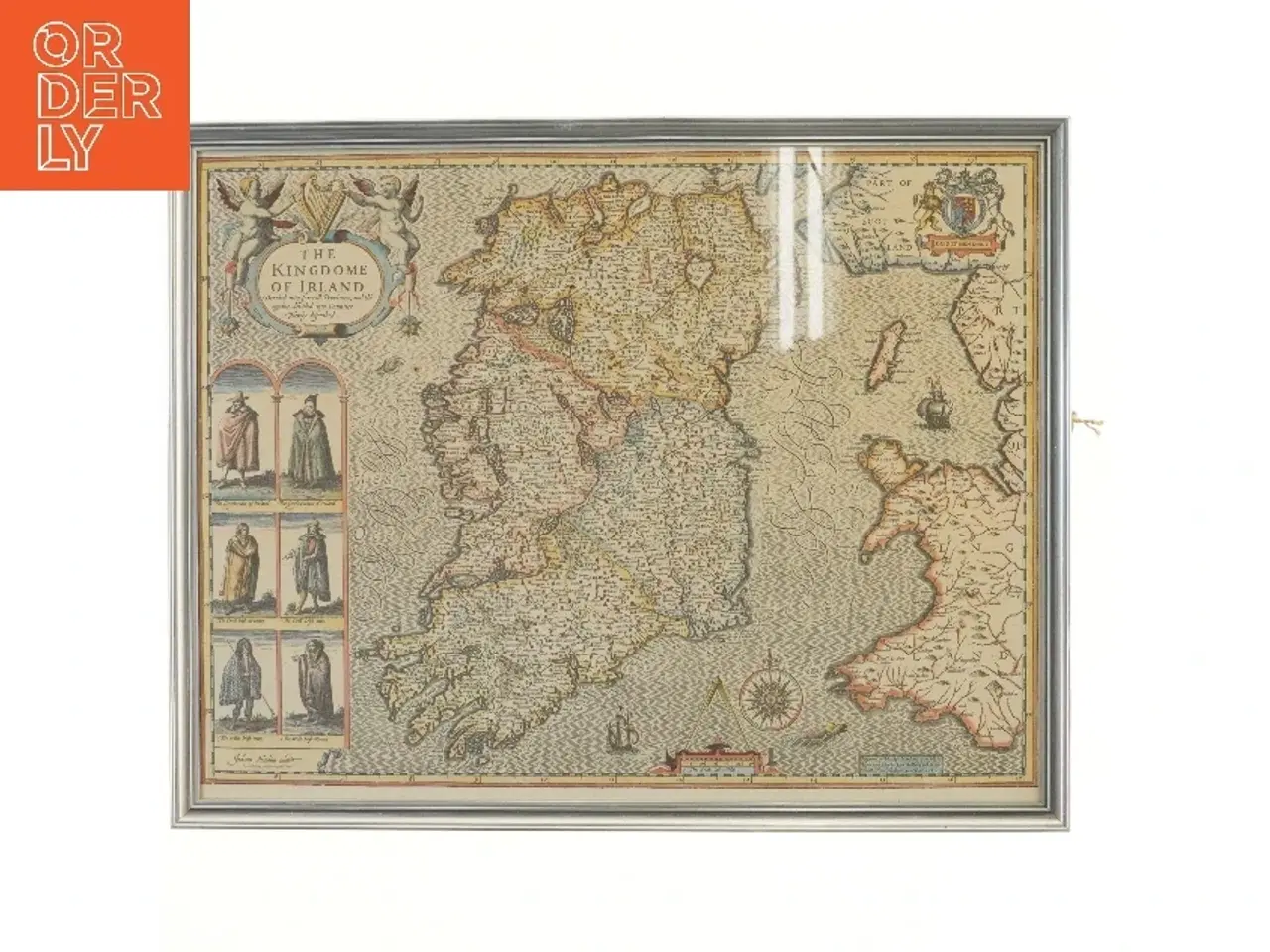 Billede 1 - Kort over Irland i ramme (str. 55x43,5 cm)