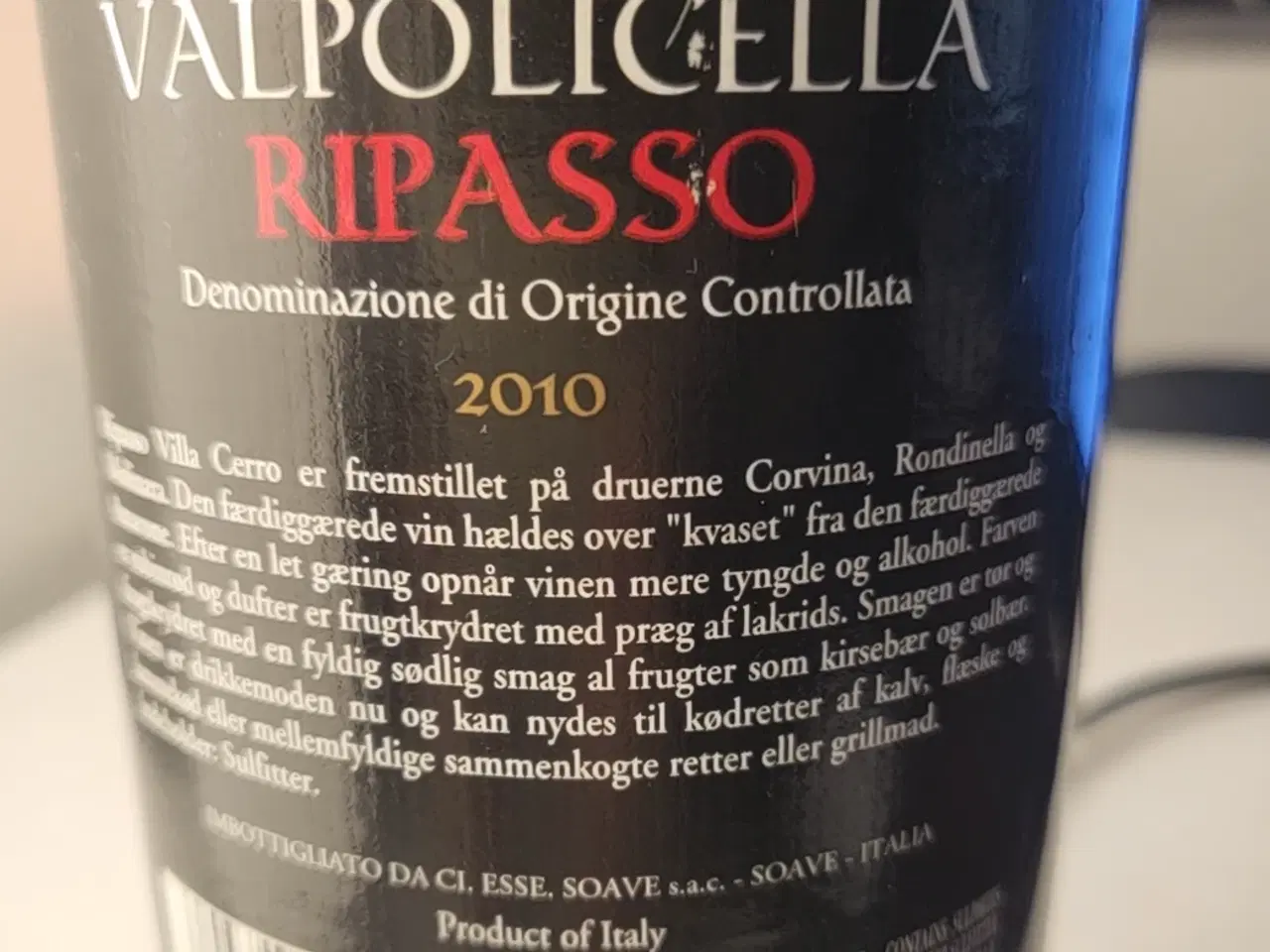 Billede 2 - Valpolicella Ripasso 2010 , Villa Cerro, Rødvin