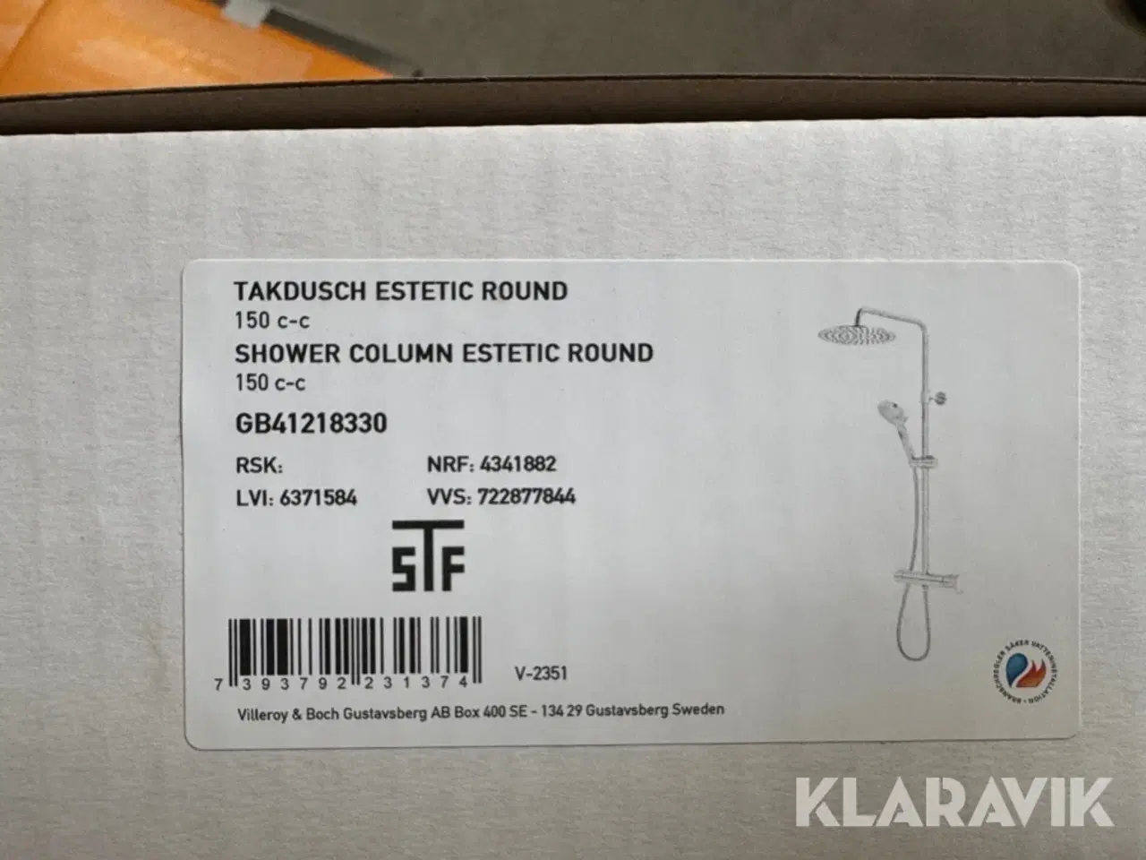 Billede 4 - Brusesæt til badeværelser Gustav Berg Estetic Round 5 styks