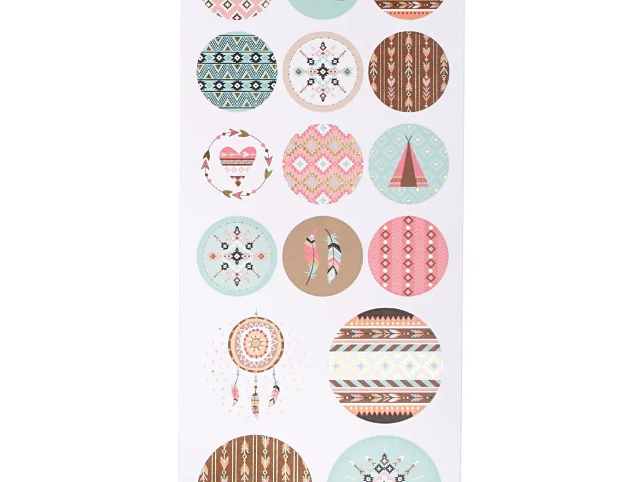 Billede 1 - Indianer Stickers Ark 10x23 cm - Elegante Motiver
