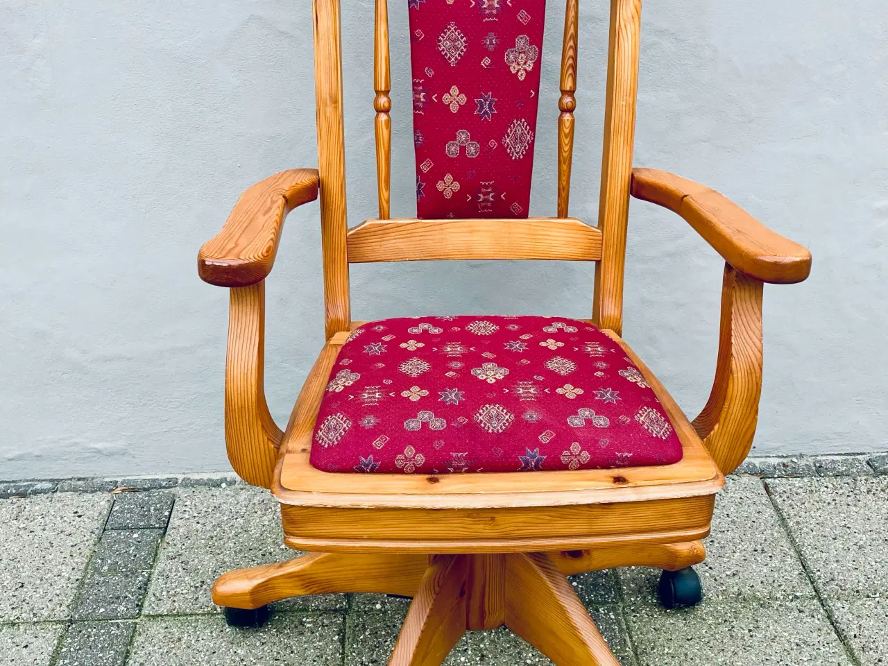 Billede 2 - Sjælden 70’er Aannø kontorstol fyrretræ - flot pat