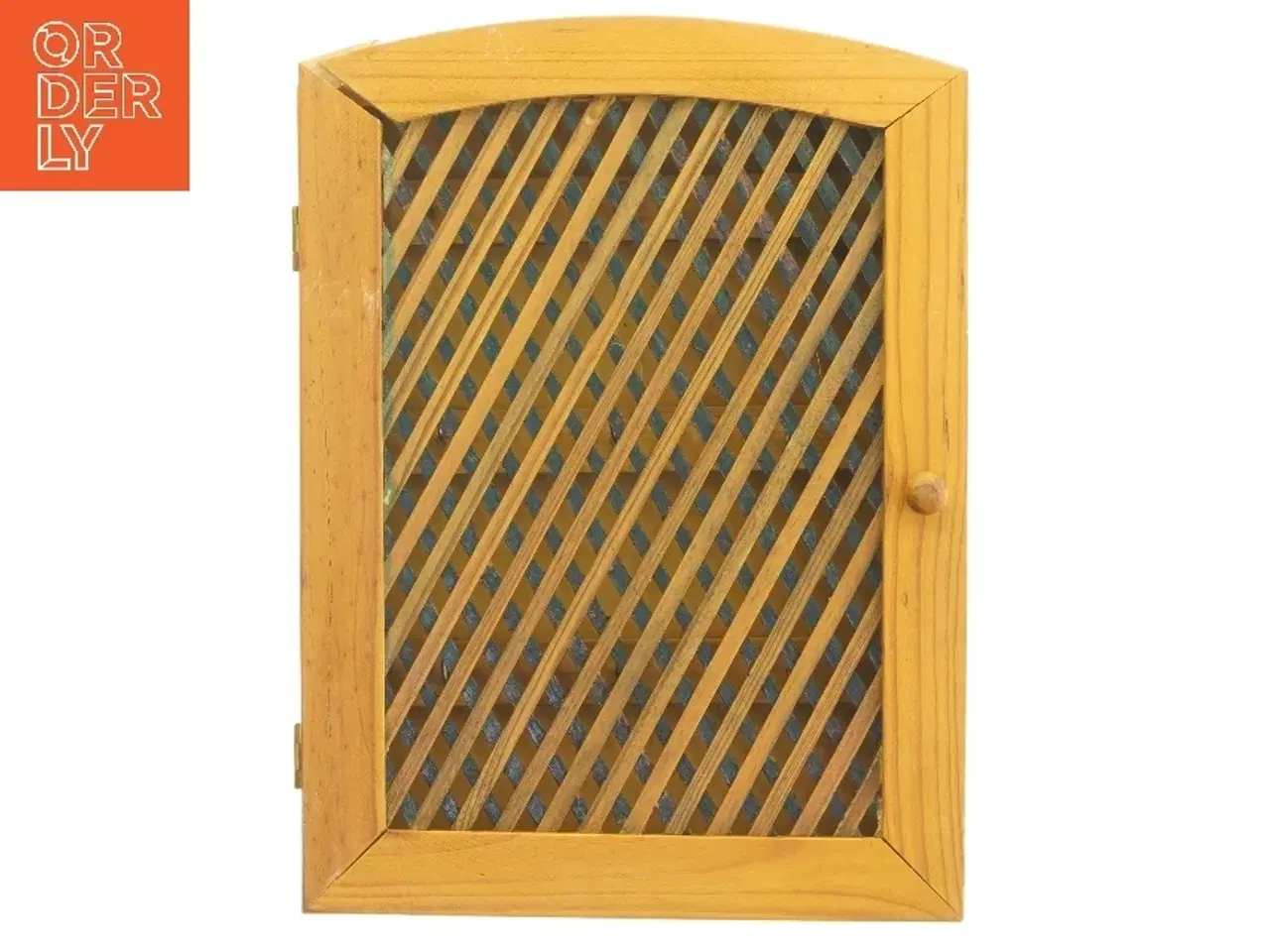 Billede 1 - Træ nøgleskab med gitterlåg (str. 26,5x20x4,5 cm)