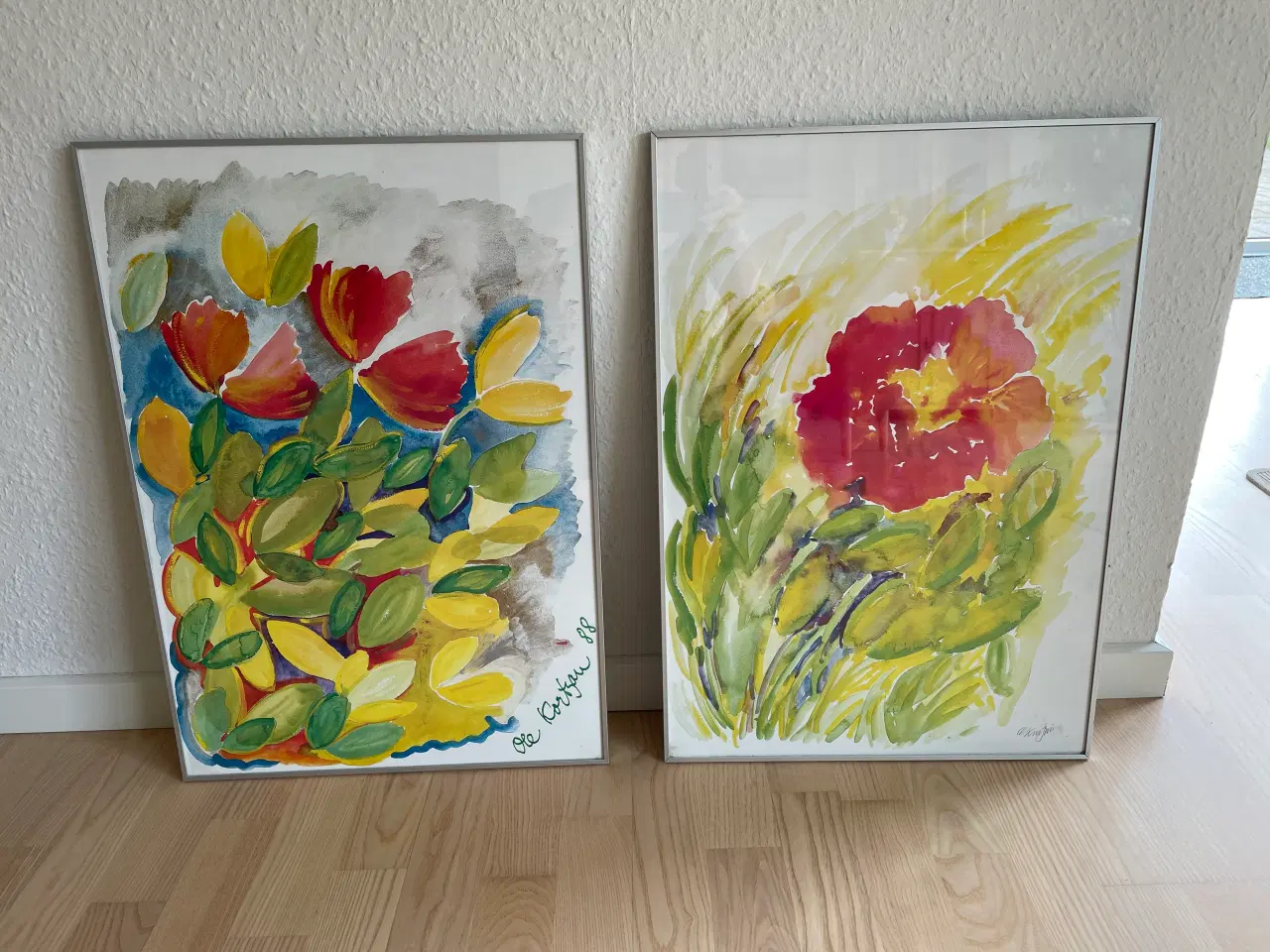 Billede 1 - Blomsterbilleder 2 stk -43 x 60 cm