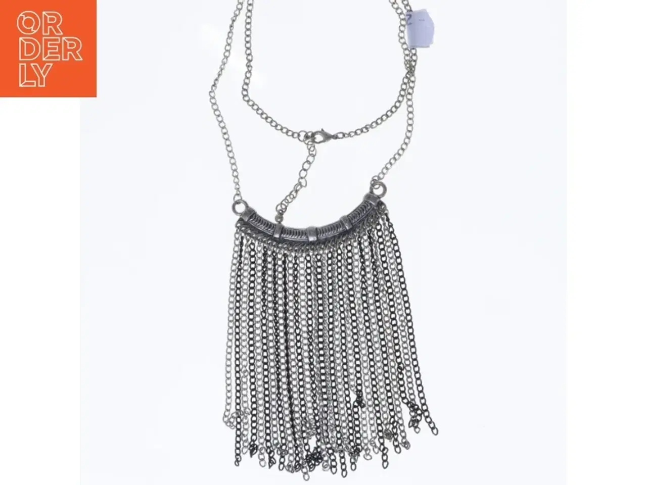 Billede 1 - Sølvhalskæde med kvast (str. 60 cm)