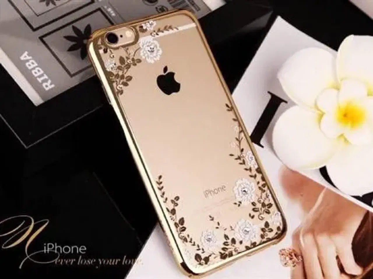 Billede 2 - Silikone cover med similisten blomster til iPhone 