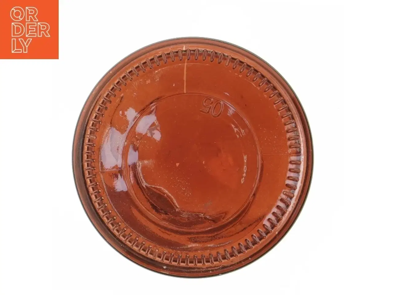 Billede 4 - Ravfarvet opbevaringsglas (str. Ø. 10 cm. længde. 13 cm)