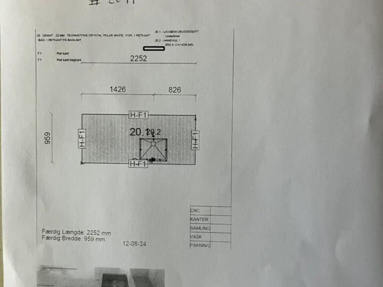 Billede 2 - Køkken Ø – 20 mm granit bordplade