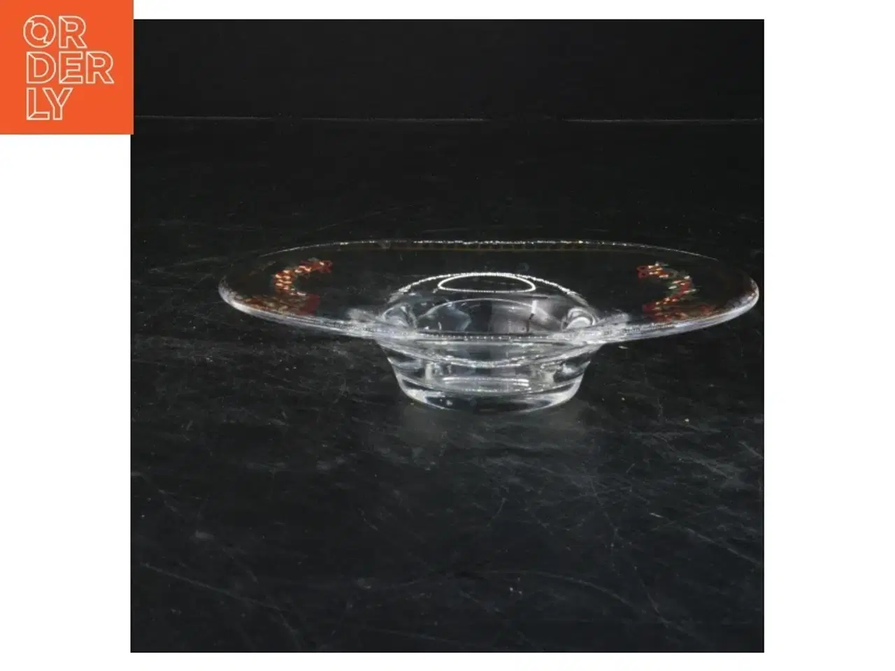 Billede 1 - Dekorativt glasfad (str. 19x3 cm)