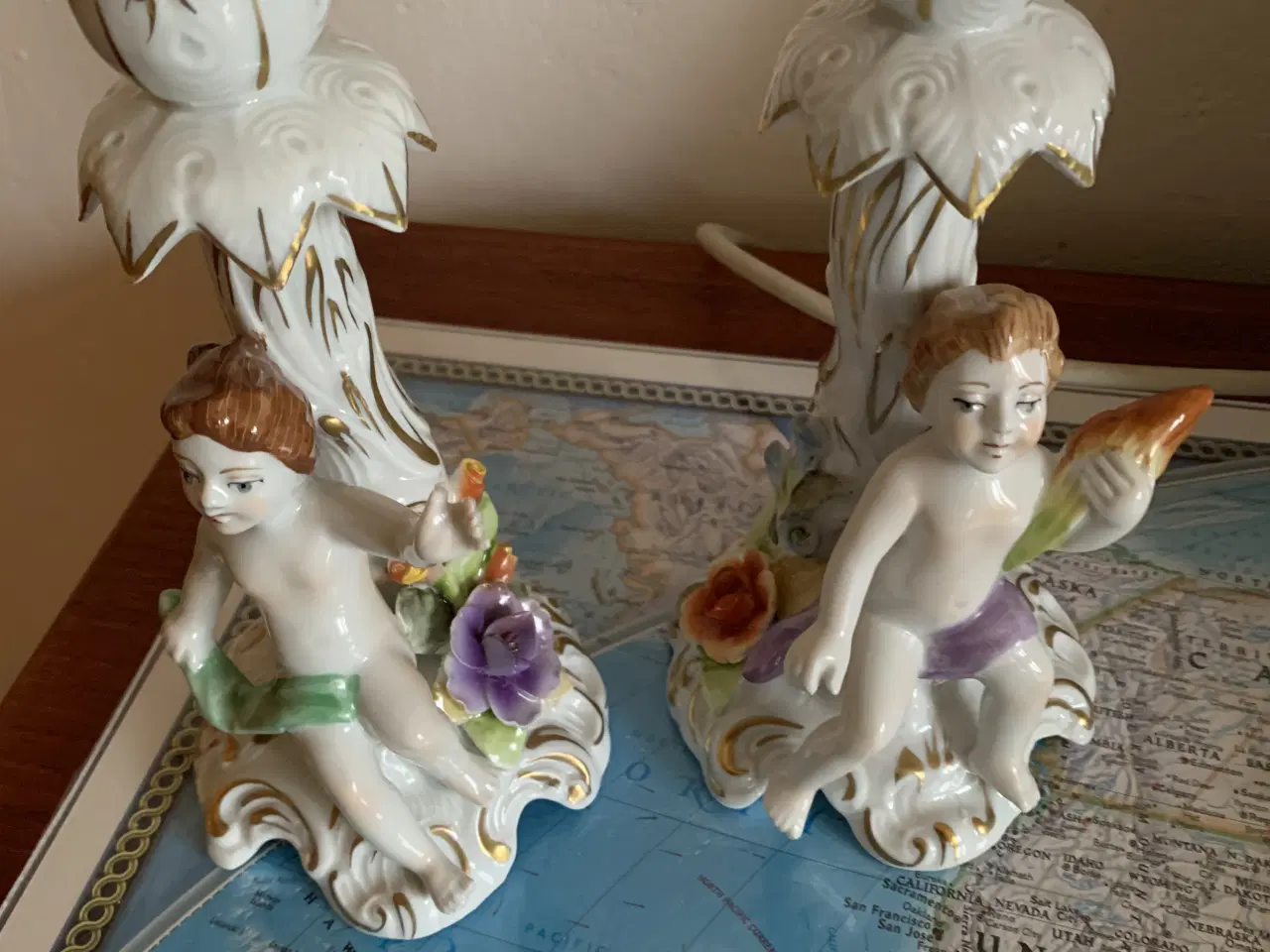 Billede 2 - Gamle porcelæns lysestager