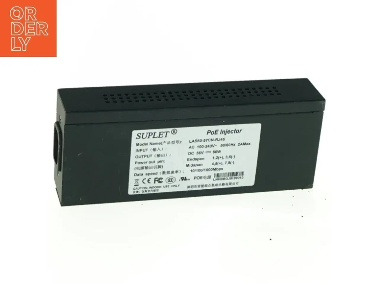 Billede 1 - PoE Injector fra Suplet (str. 18x7 cm)