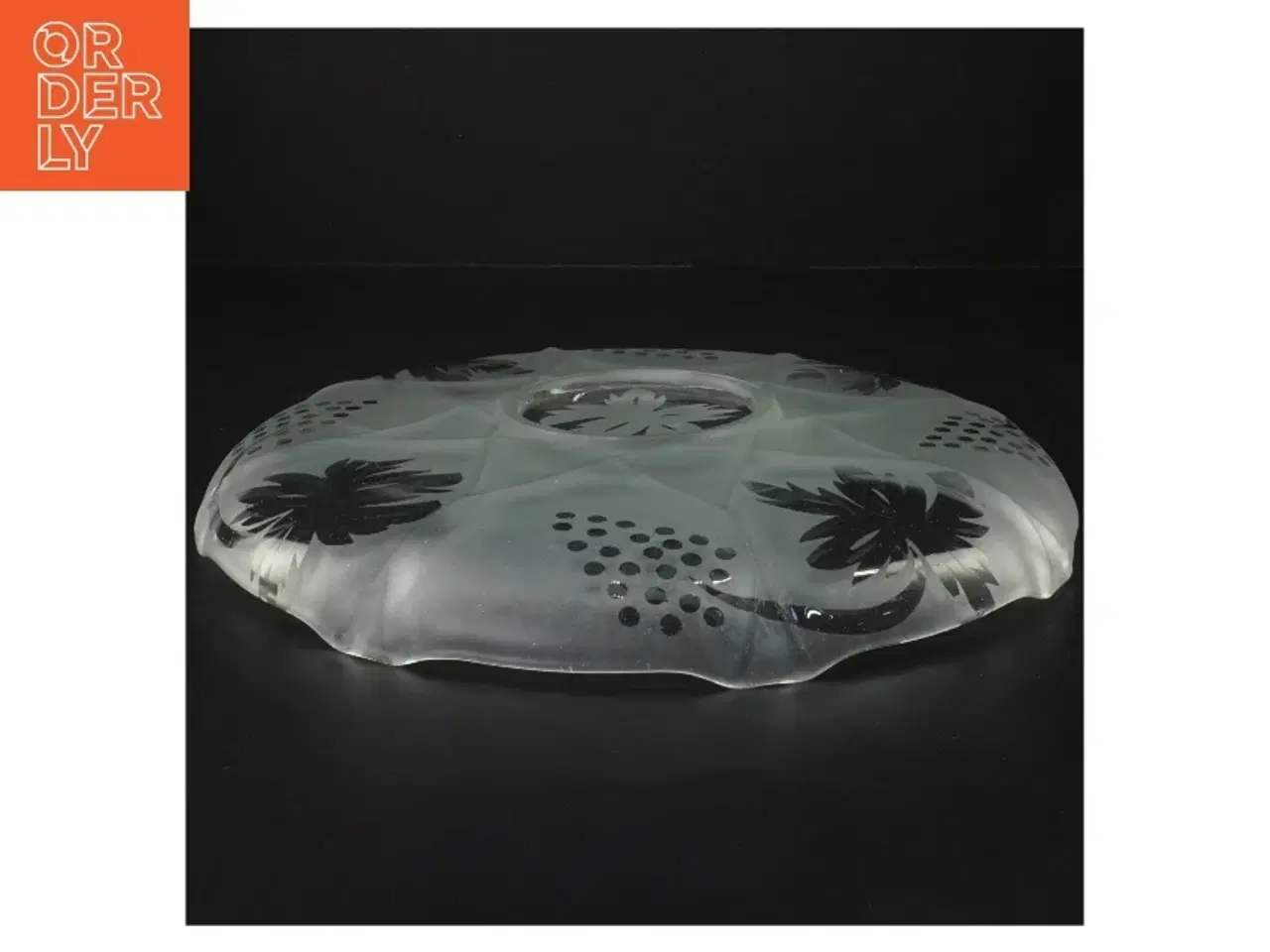 Billede 2 - Glasfad med blomster (str. Ø. 28 cm)