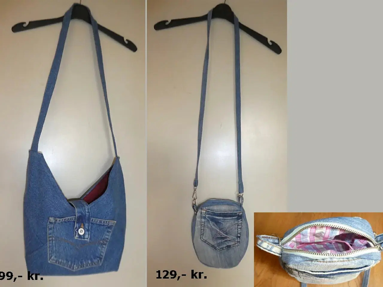 Billede 1 - Upcyclede tasker i denim med for