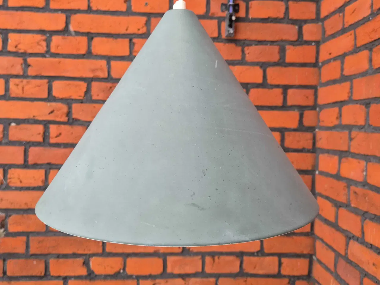 Billede 1 - Gråblå kegleformet retrolampe