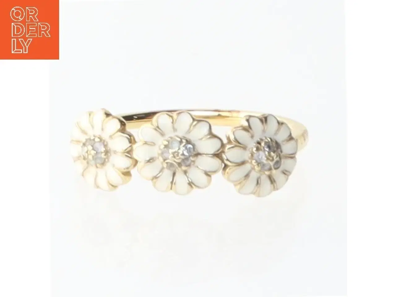 Billede 1 - Guldring med blomsterdesign fra Christina (str. 57 mm)