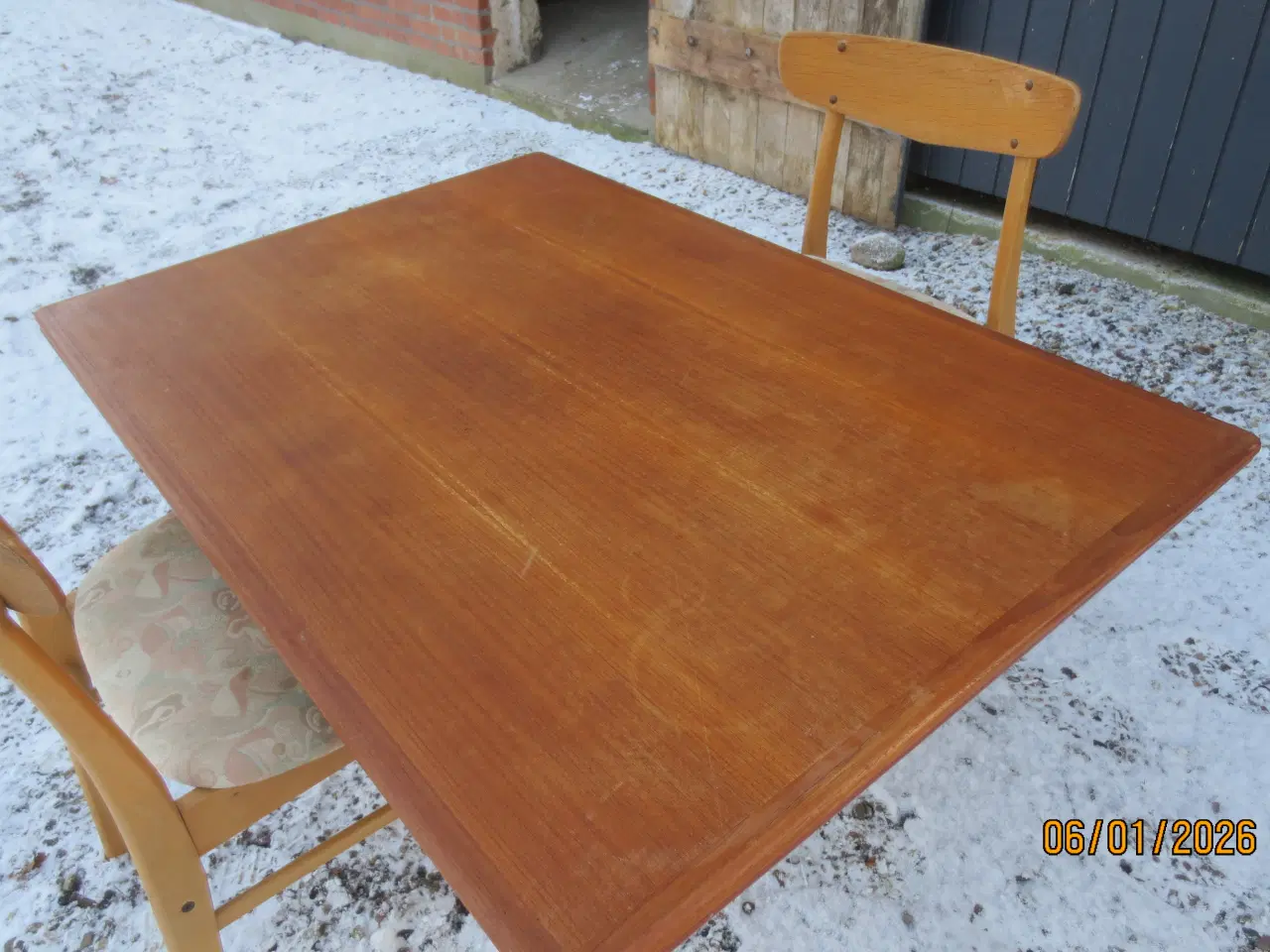Billede 5 - 1 stk Teak Spisebord med Hollandsk udtræk
