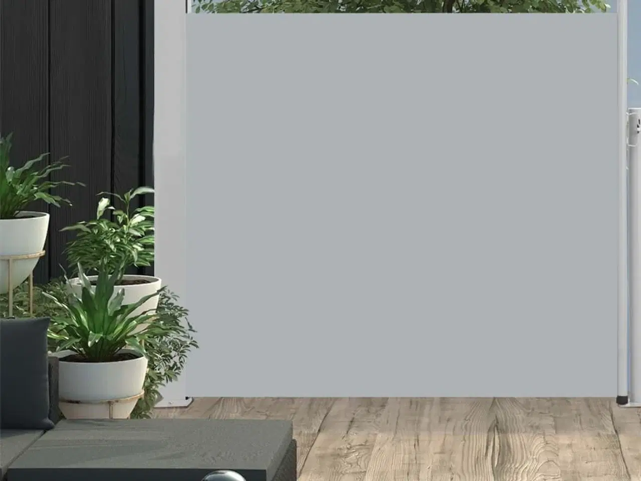 Billede 1 - Sammenrullelig sidemarkise til terrassen 100 x 300 cm grå