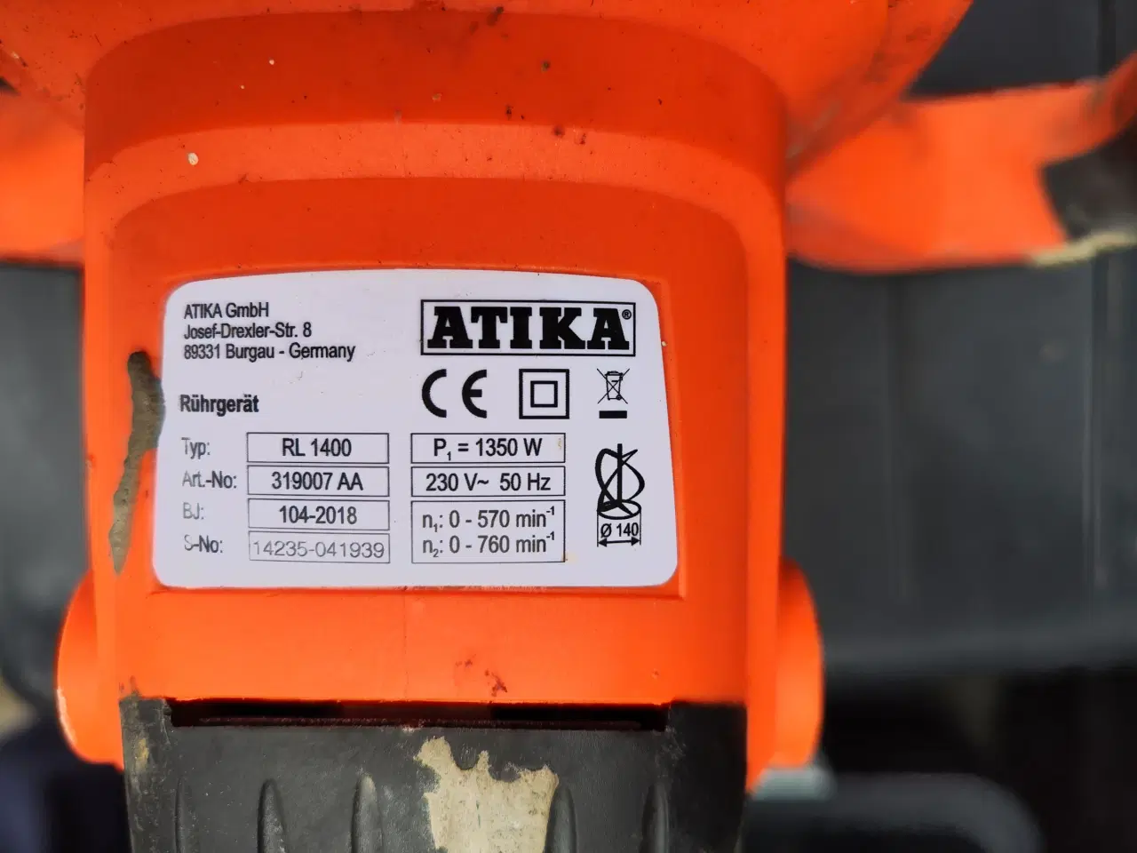 Billede 3 - Atika RL 1400 røreværk inkl. rørestav