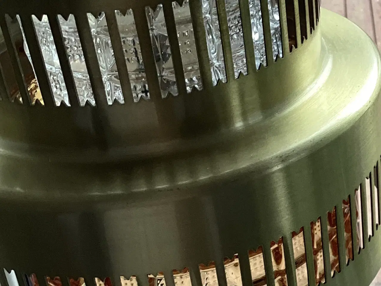 Billede 14 - Ældre “retro” loftslampe med vaffelglas 