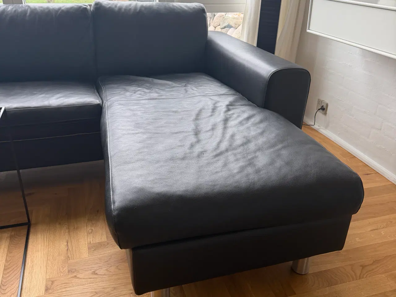 Billede 11 - Mogens Hansen sofa med chaiselong i sort læder