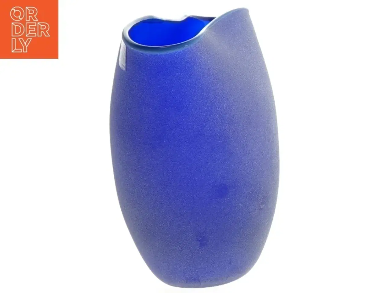 Billede 2 - Blå glasvase fra Bülow Bornholm (str. 15 x 18 cm)