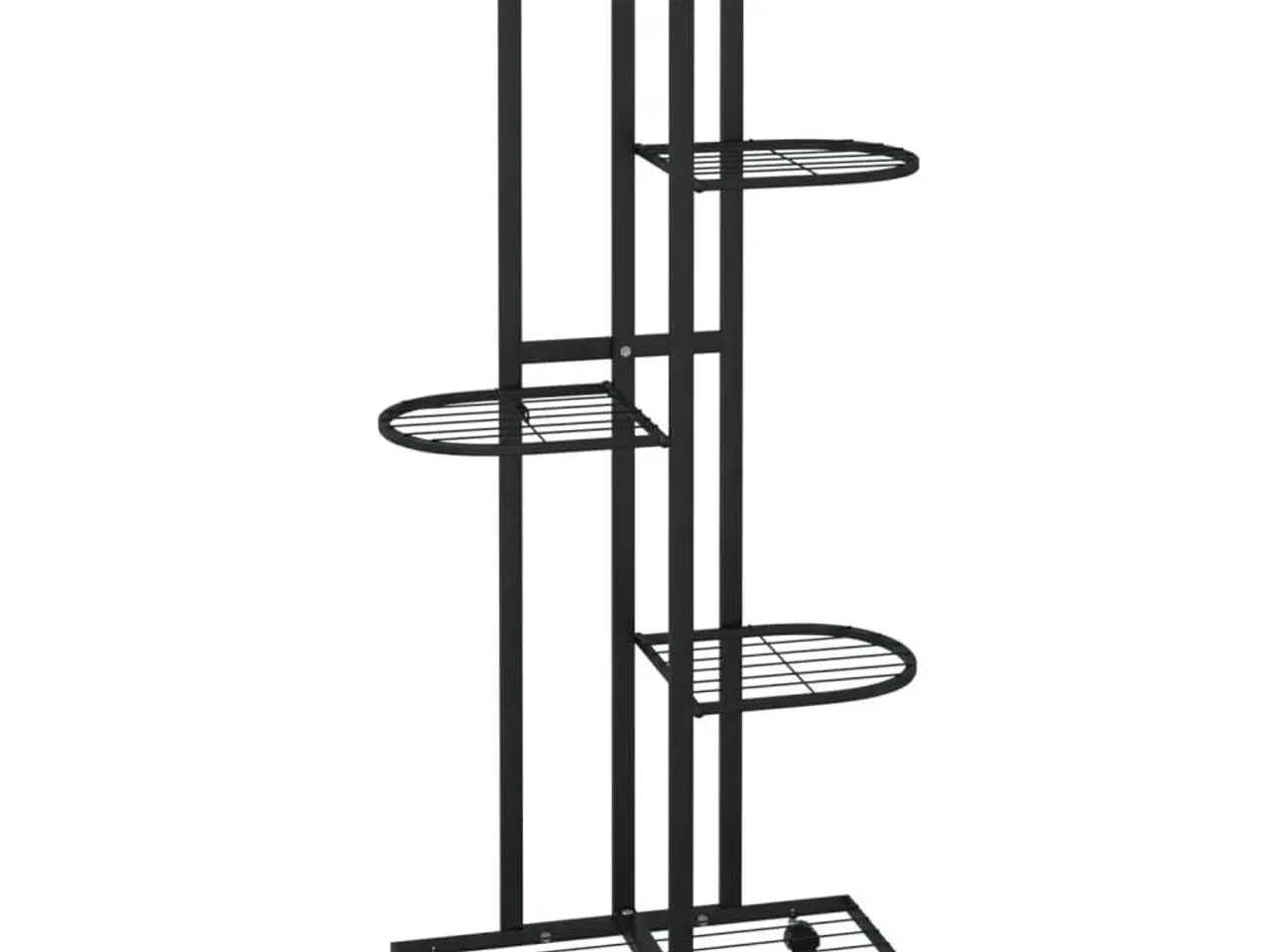 Billede 2 - Blomsterstativ 5 niveauer med hjul 44x23x100 cm jern sort