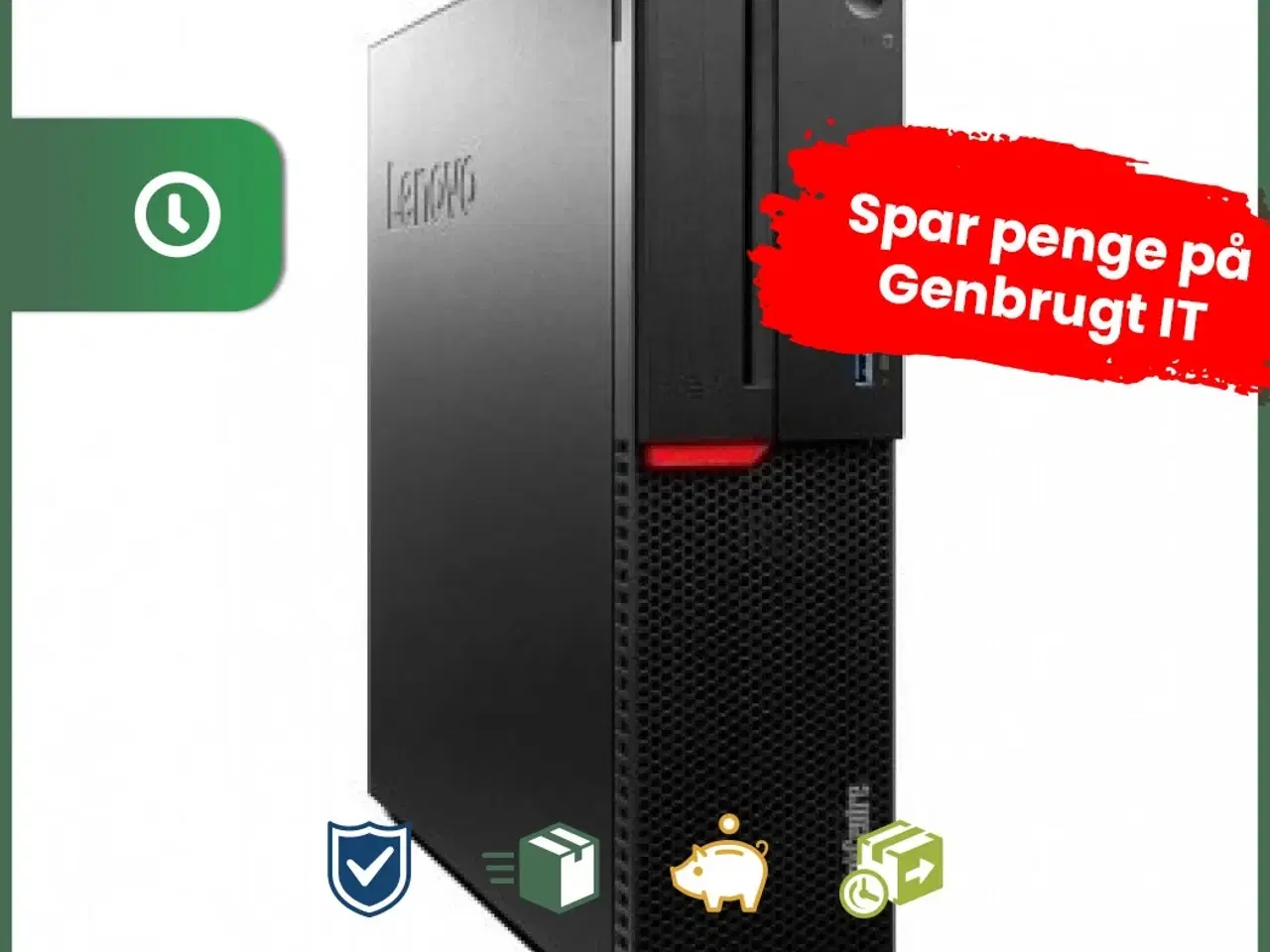 Billede 1 - Lenovo ThinkCentre M800 - Intel i5 6500 3,2GHz 256GB SSD 8GB Win10 Home - Grade B