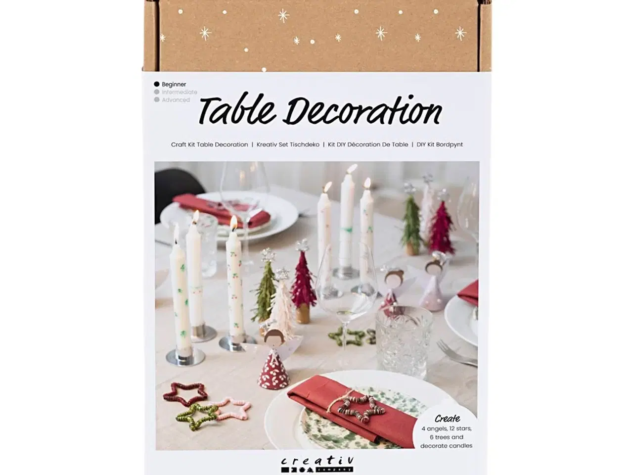 Billede 1 - DIY Bordpynt Kit med Engle, Juletræer og Stjerner
