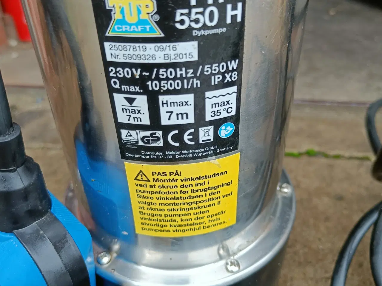 Billede 2 - Dykpumpe 550W