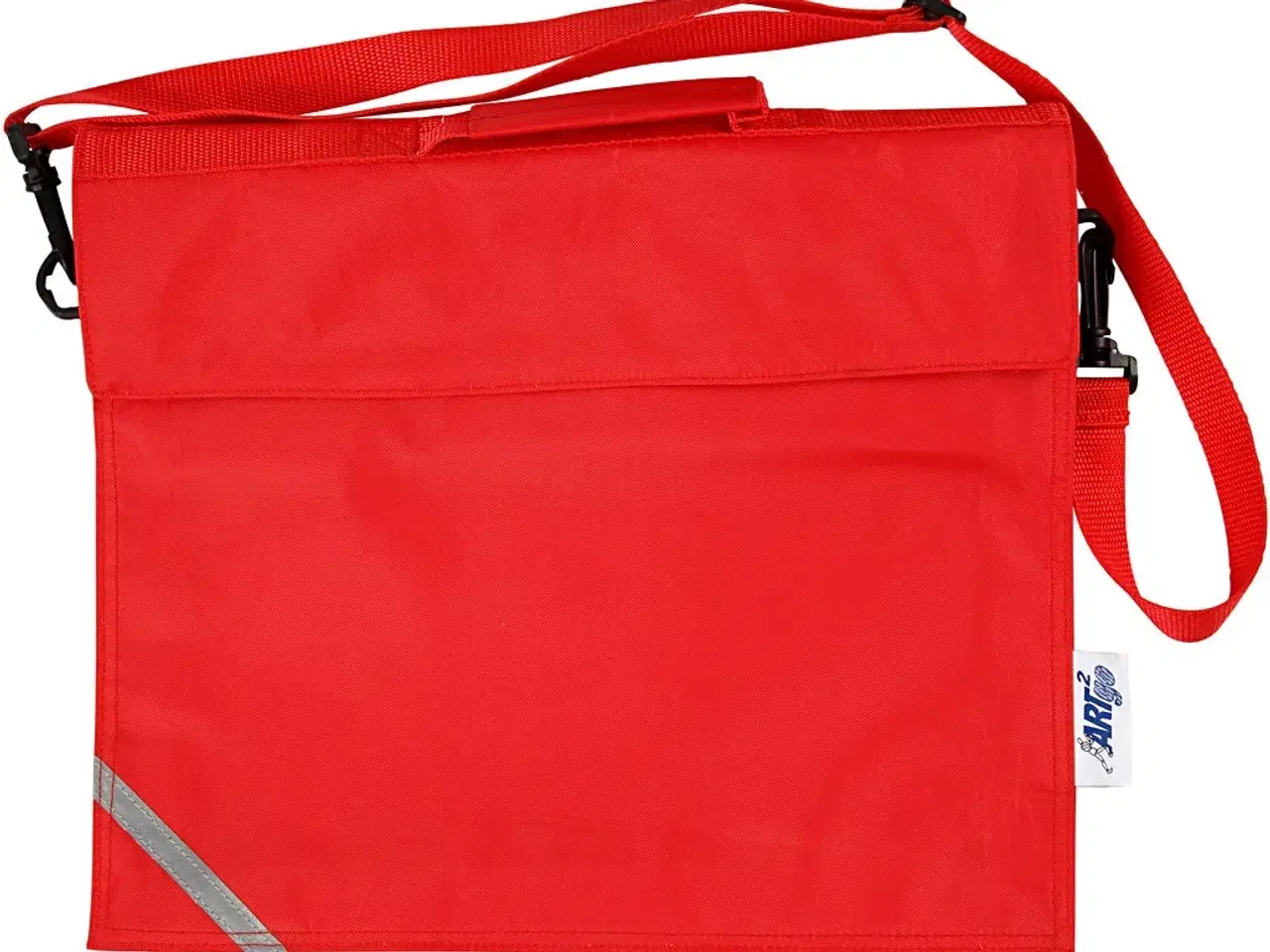 Billede 1 - Rød Skoletaske med Aftageligt Penalhus - 36x31 cm