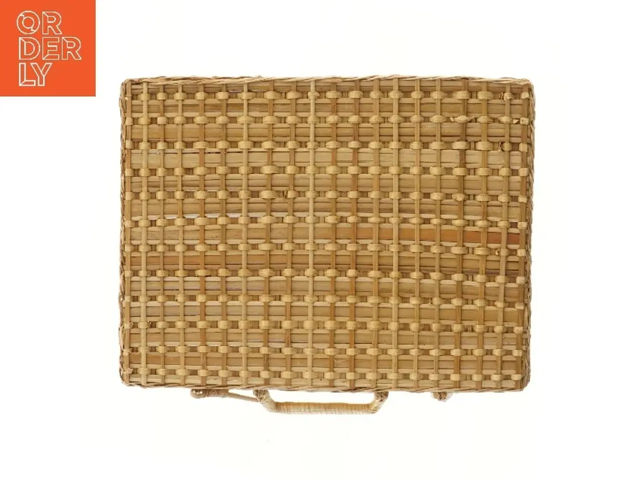 Billede 2 - Flettet picnic kurv med låg (str. 41x31x16 cm)