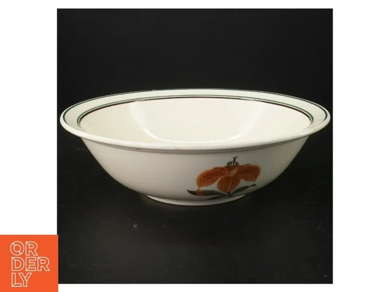 Billede 1 - Porcelænsskål med blomstermotiv (str. Ø 24 cm)