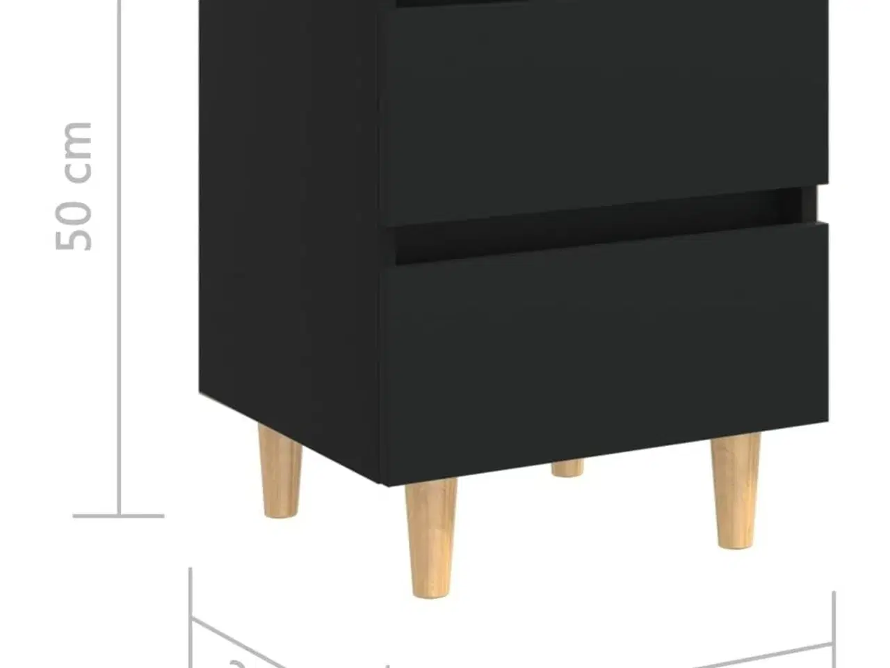Billede 8 - Sengeskabe med ben i massivt fyrretræ 2 stk. 40x35x50 cm sort