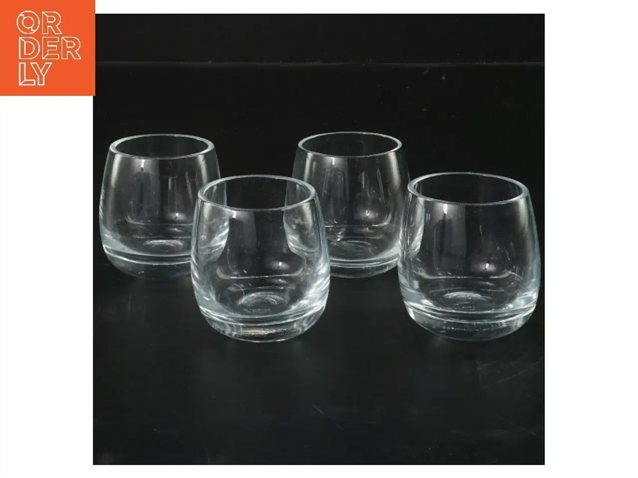 Billede 1 - Sæt af 4 flotte runde glas (8 glas i 2 annoncer) (str. 4 stk Ø 4,5 cm længde 5,5 cm)