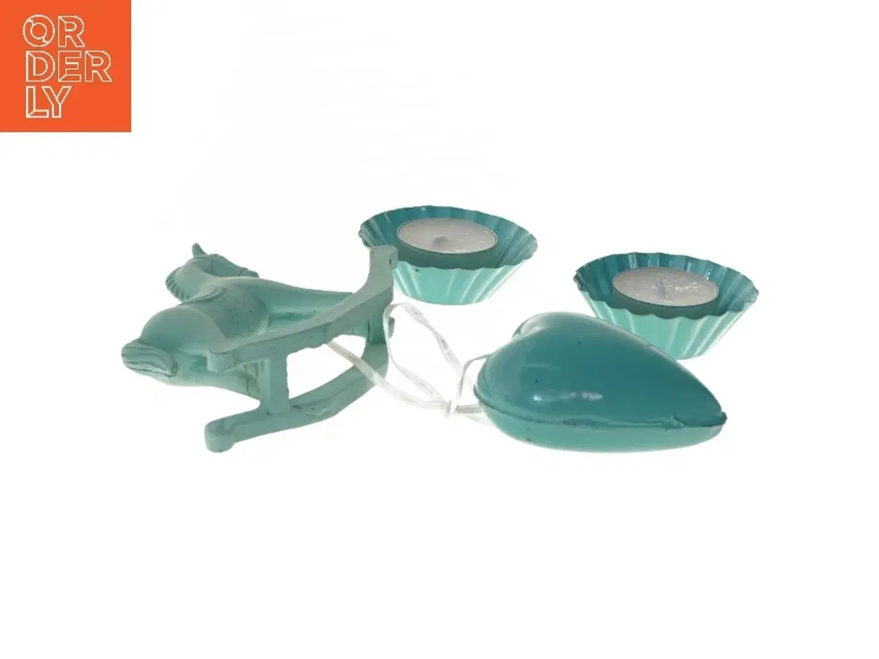 Billede 3 - Dekorativ hest og hjerte med fyrfadslys fra Søstrene Grene (str. 8, 13 og 6,5 cm)