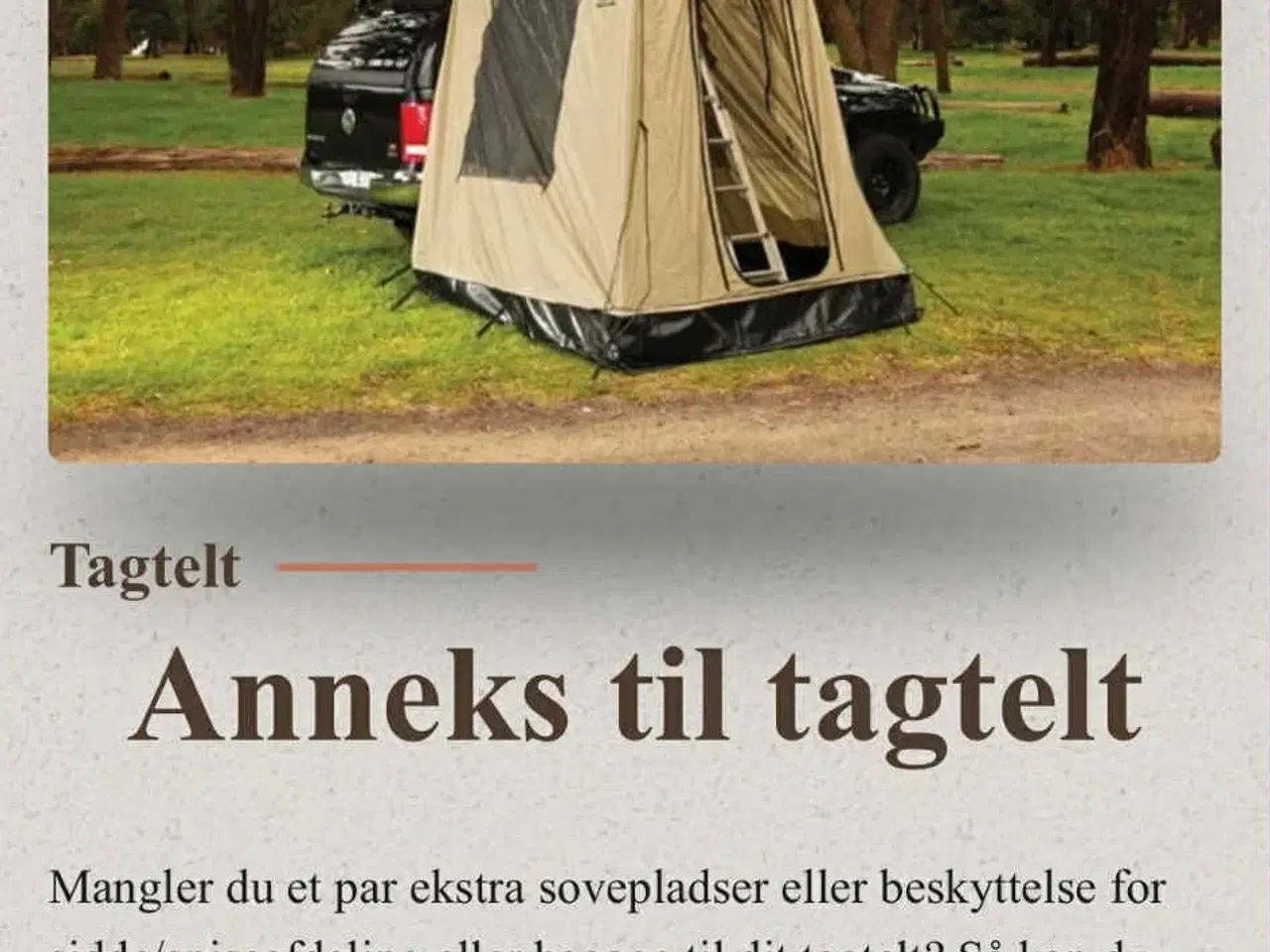 Billede 4 - Tagtelt m. Tilbehør
