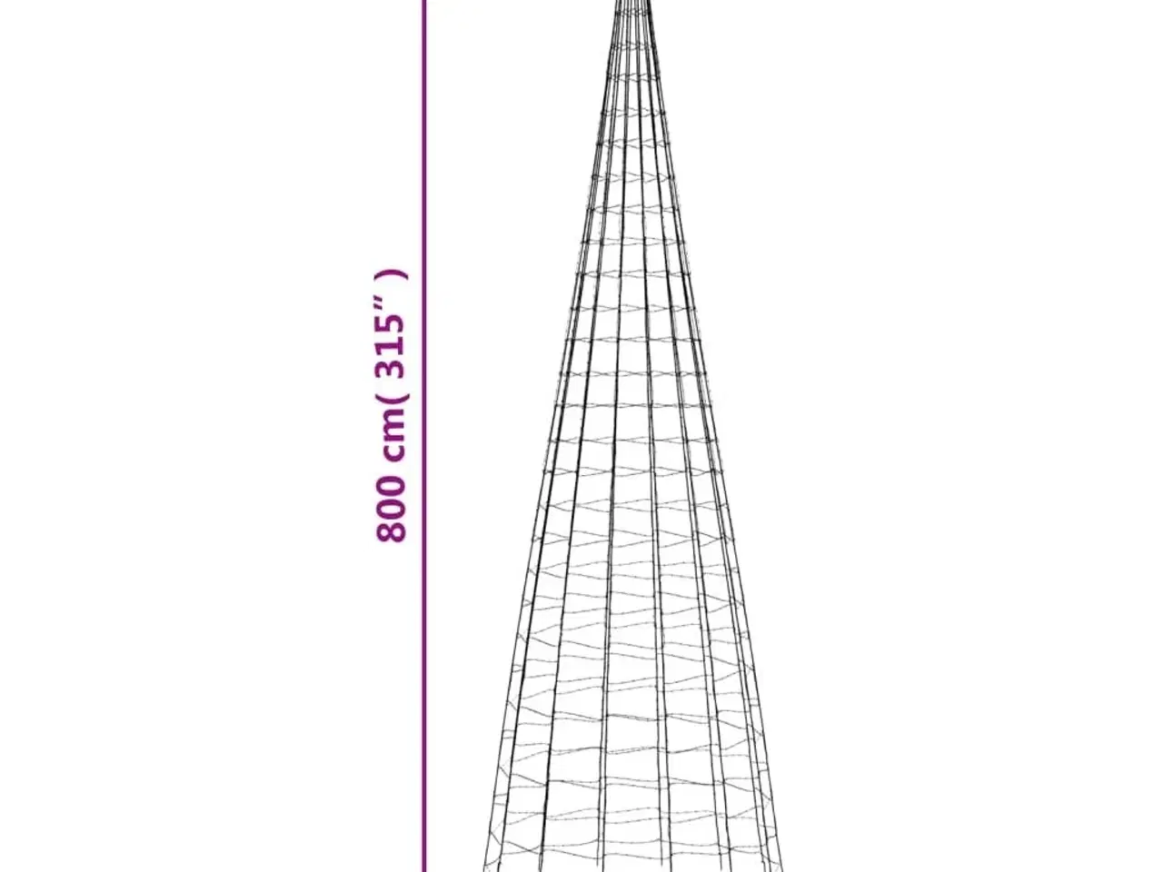 Billede 11 - LED-juletræ til flagstang 3000 LED'er 800 cm varmt hvidt lys