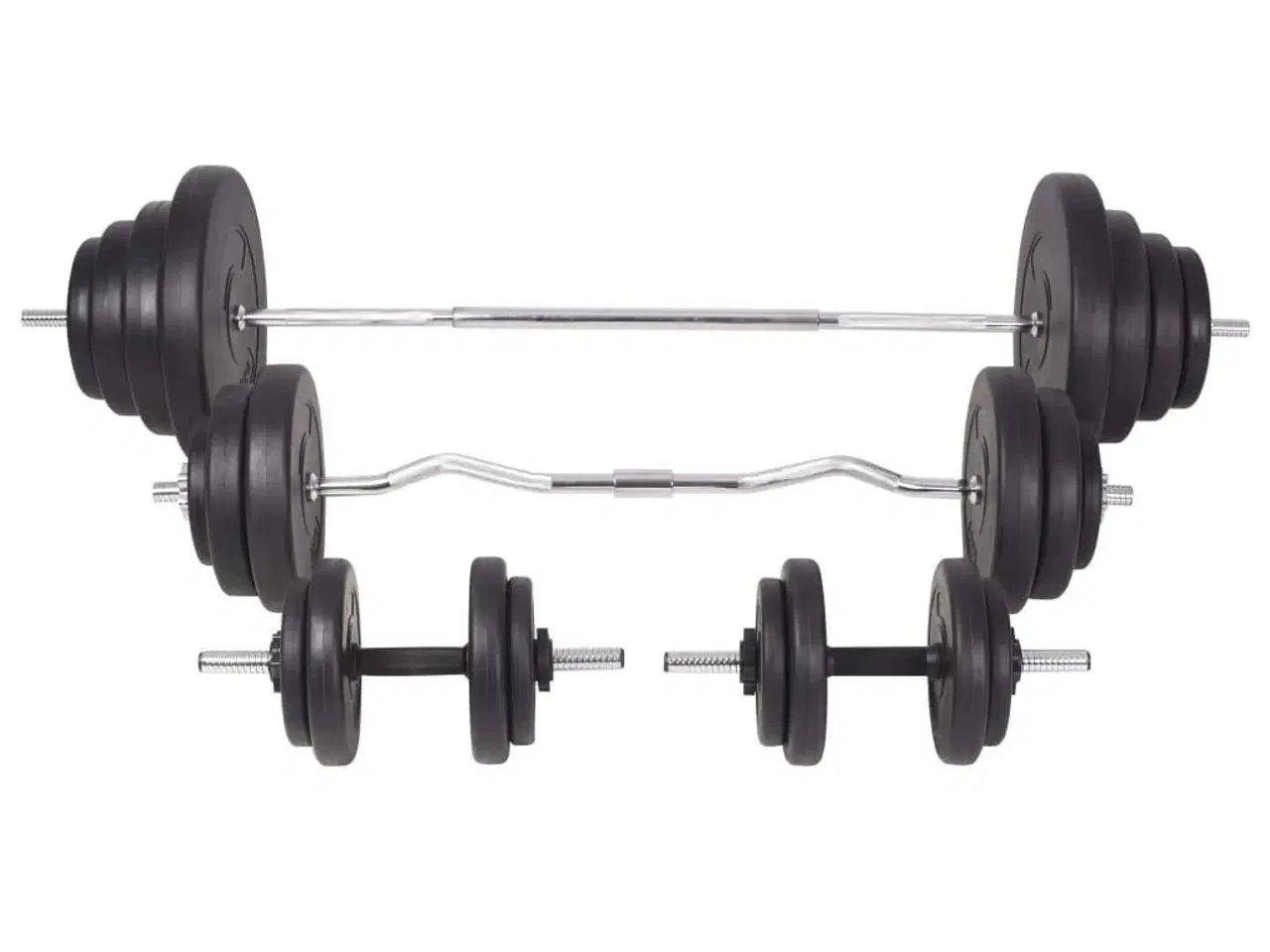 Billede 8 - Vægtbænk med vægtstativ, vægtstang- og håndvægtsæt 120 kg