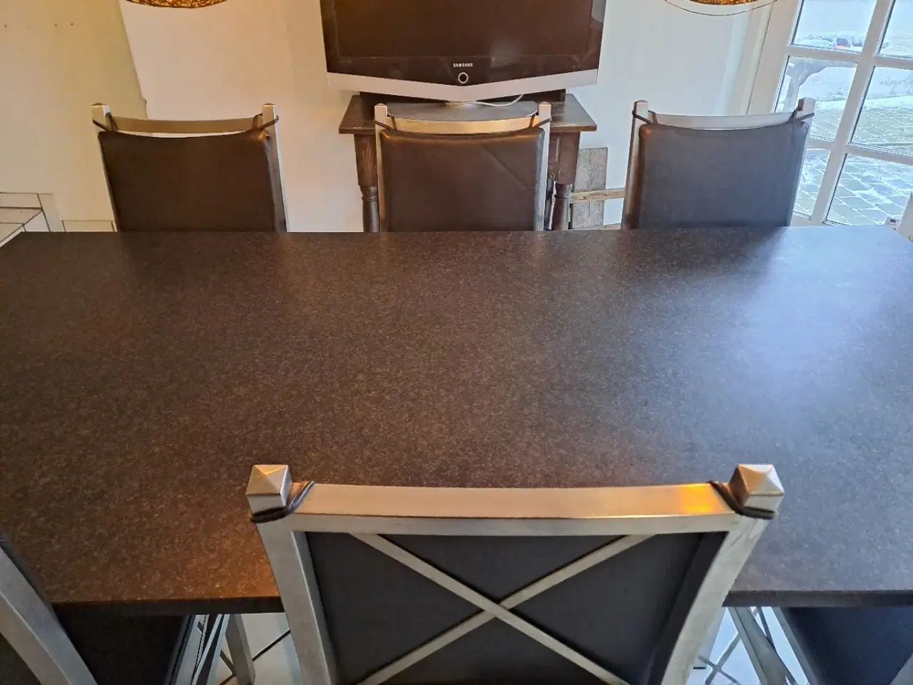 Billede 4 - Marmor bord og 6 stoæe