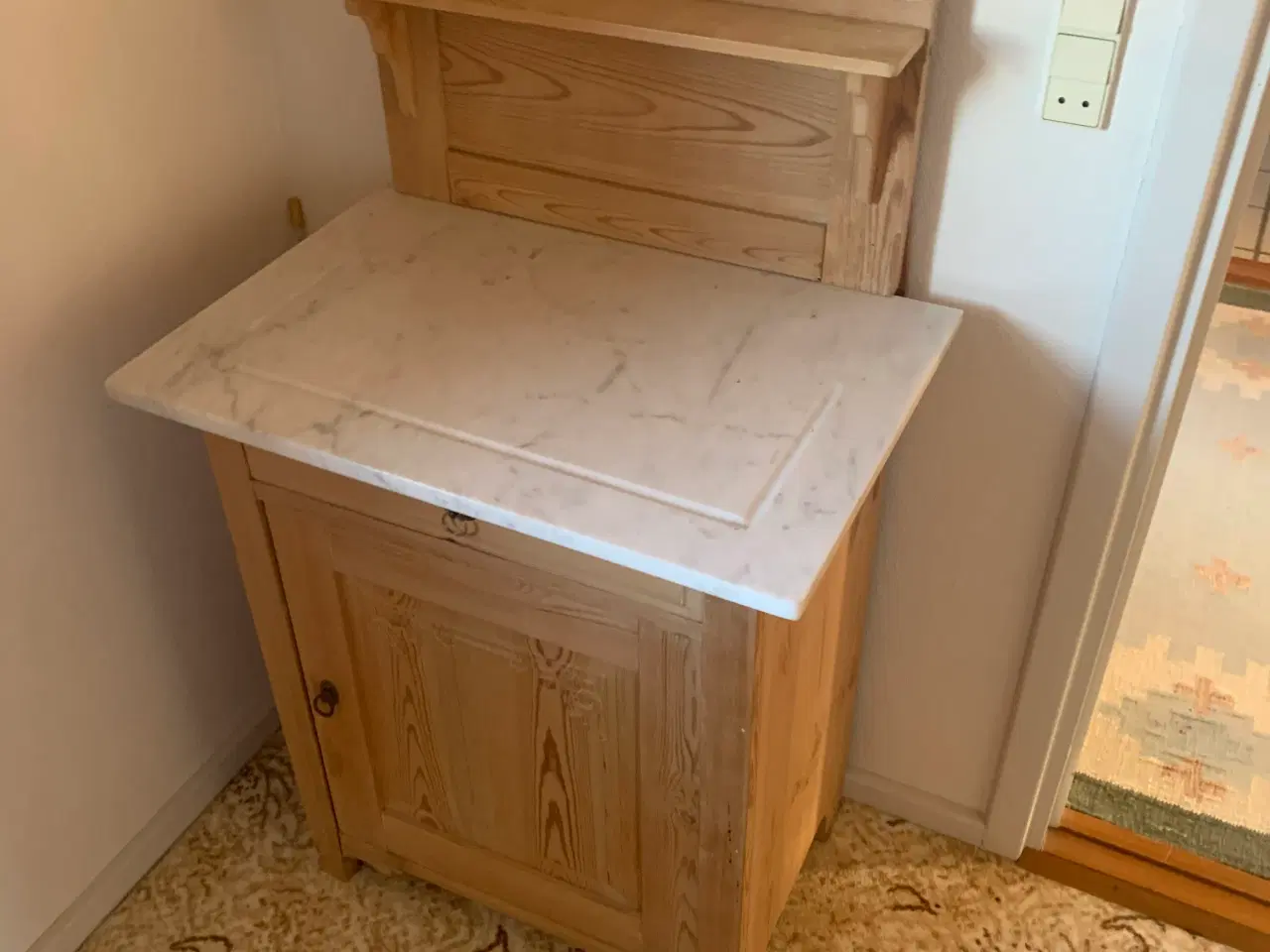 Billede 1 - Servante/kommode med marmorplade og opsats