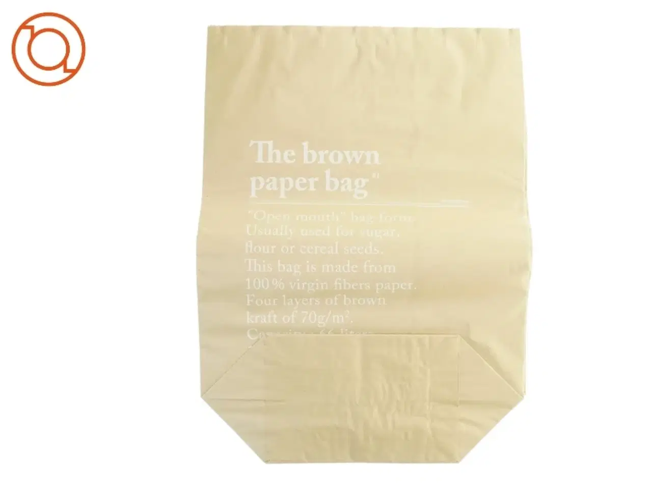 Billede 1 - Brunt papirindkøbspose/vasketøjspose (str. 50 x 70 cm)