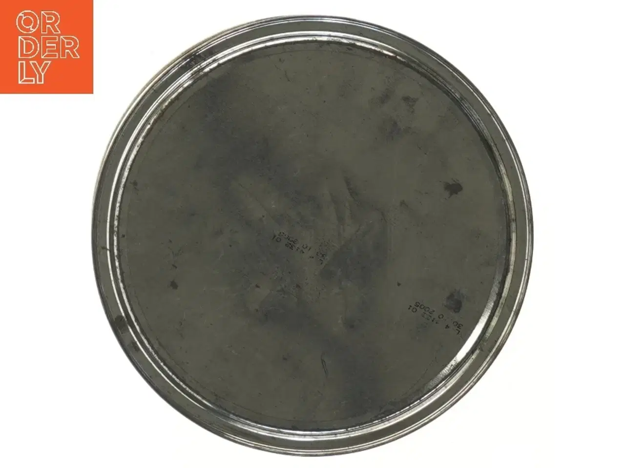 Billede 3 - Dekorativ metaldåse med frugtmotiv (str. Ø 19,5 cm højde 10 cm)