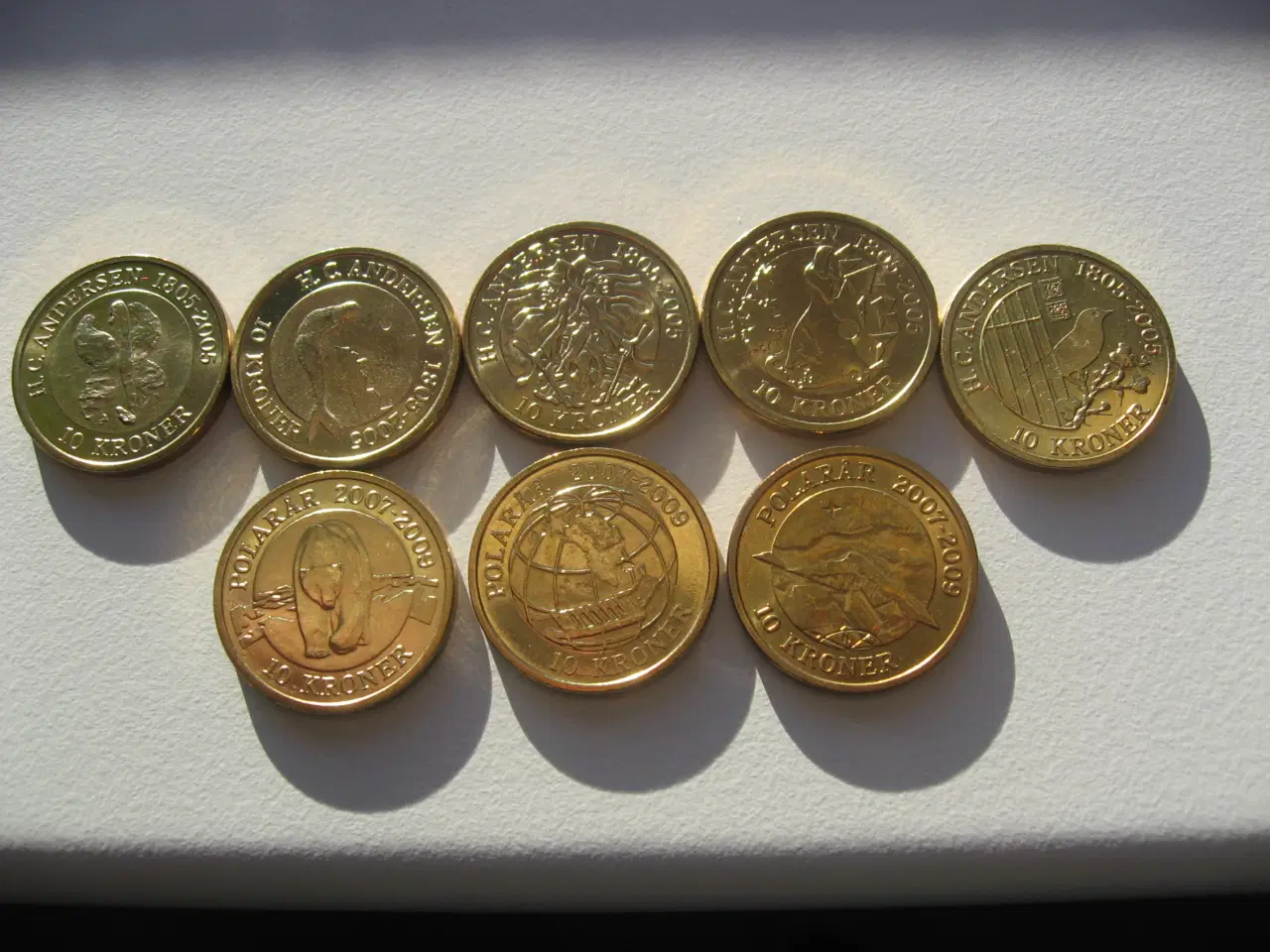 Billede 1 - Komplet sæt smukke 10 kr Temamønter ialt 9 stk