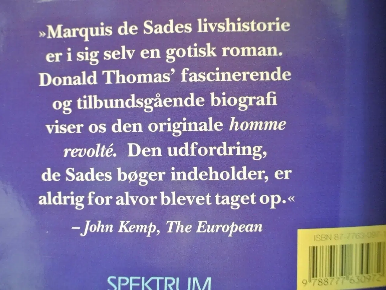 Billede 5 - marquis de sade. en biografi., Af donald thomas